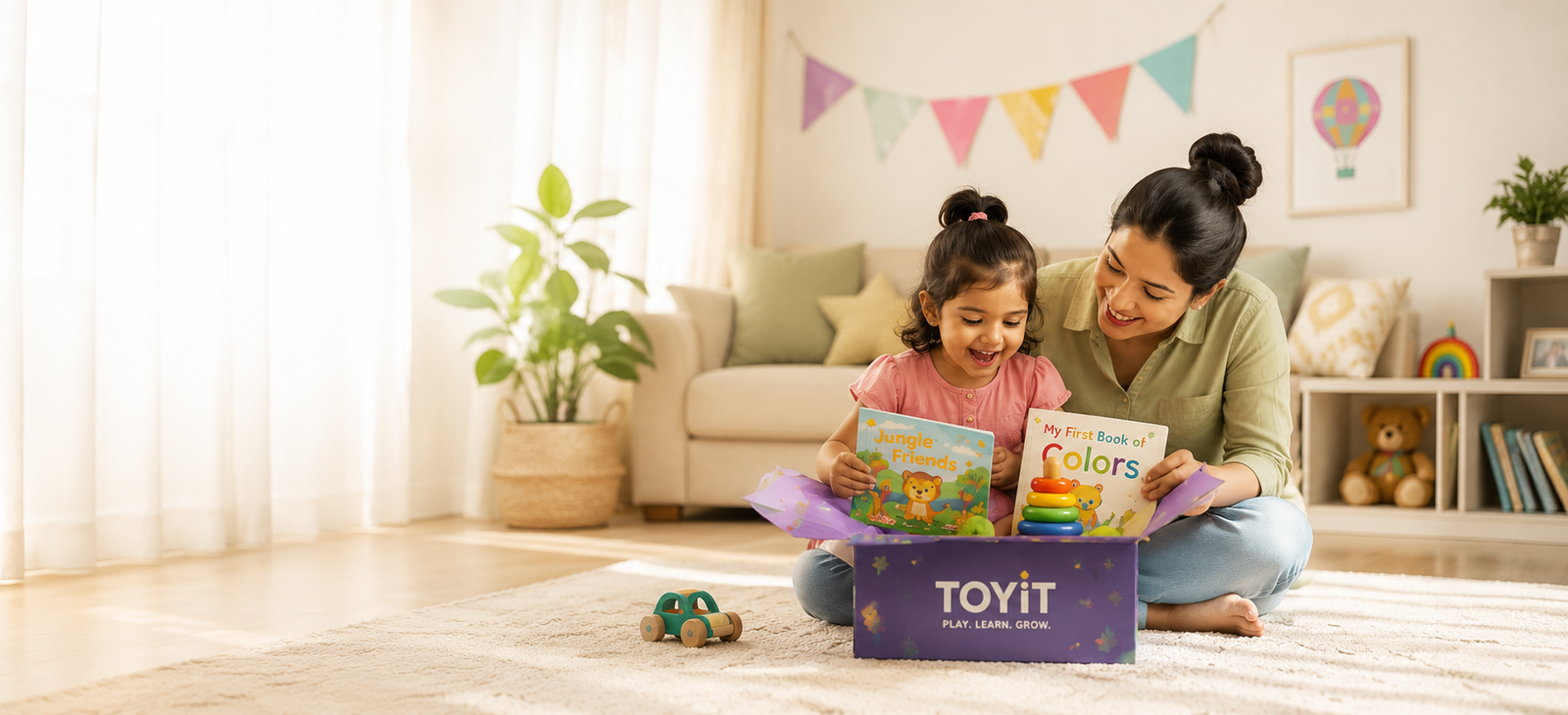 Sanitized toys and books delivered to children