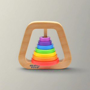 Wooden Rainbow Rattle
