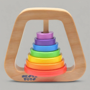 Wooden Rainbow Rattle