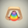 Wooden Rainbow Rattle
