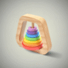 Wooden Rainbow Rattle