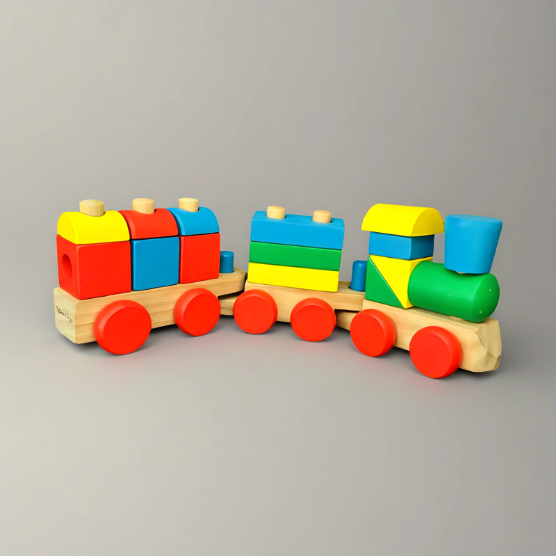 Wooden Sorting And Stacking Train