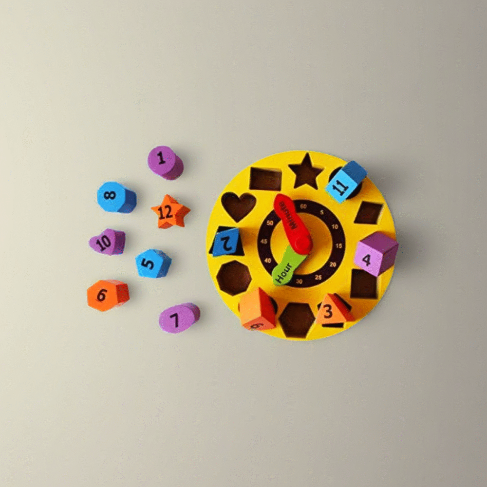 Wooden Shape Sorting Clock - Image 3