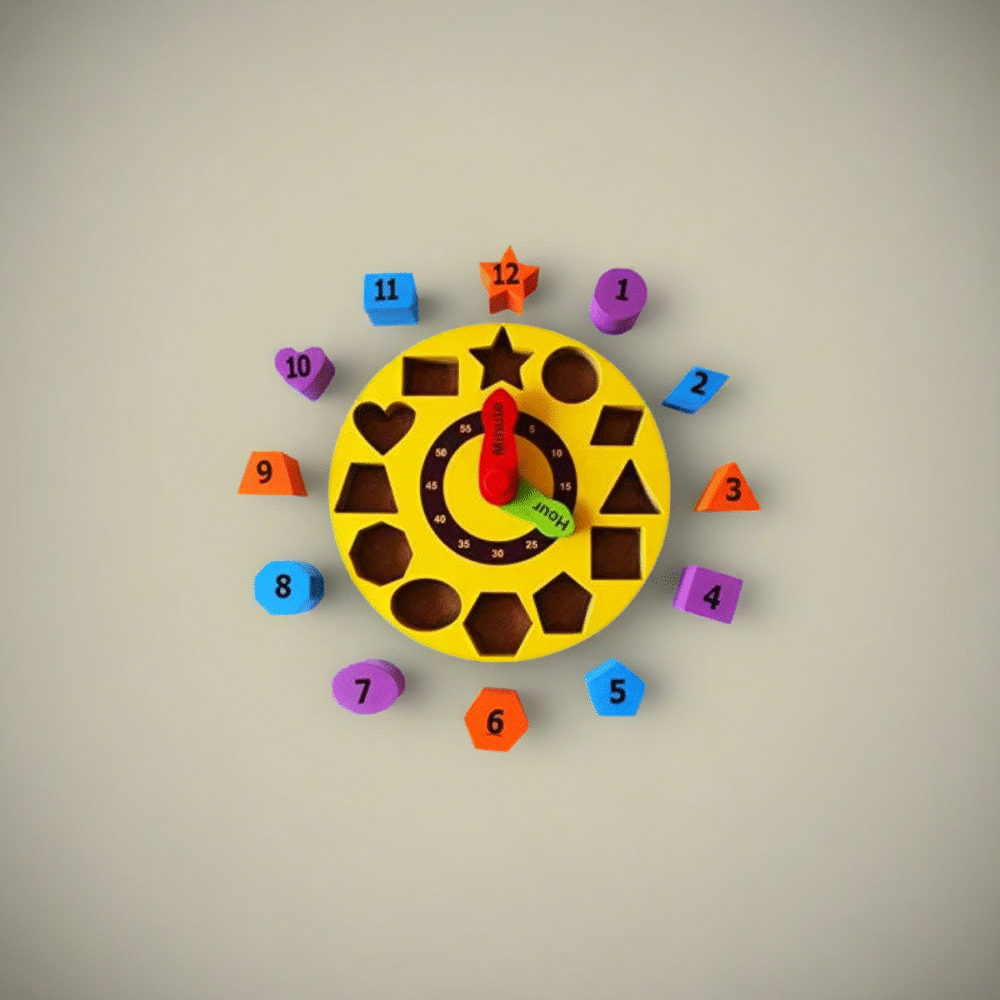 Wooden Shape Sorting Clock - Image 2